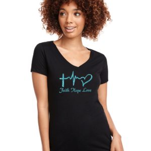 Faith Hope Love V neck T shirt