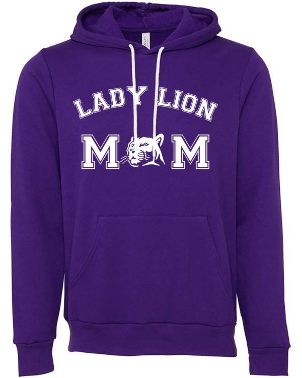 Women's/Unisex Lady Lion Soft Hoodie for Mom with Silver Glitter or Standard White Mascot - Image 2