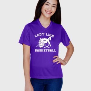 Women's Lady Lion Performance V neck T Shirt