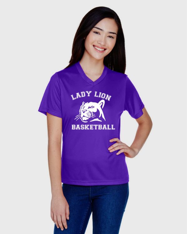 Women's Lady Lion Performance V neck T Shirt