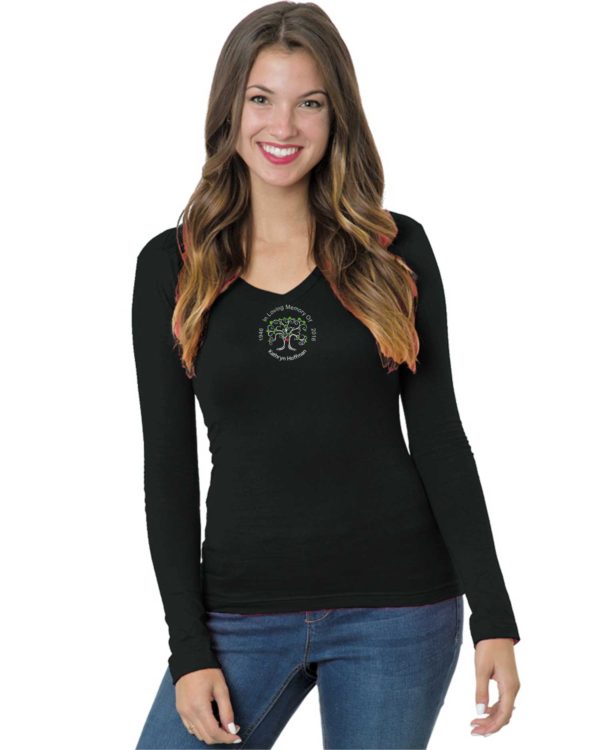 RLF Long Sleeve V Neck T Shirt with Memorial