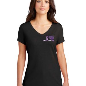 Women's Triblend V Neck T shirt printed