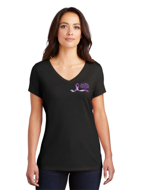 Women's Triblend V Neck T shirt printed