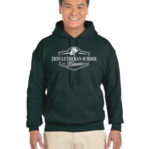 Zion Adult 50/50 Blend Hoodie with Emblem Logo