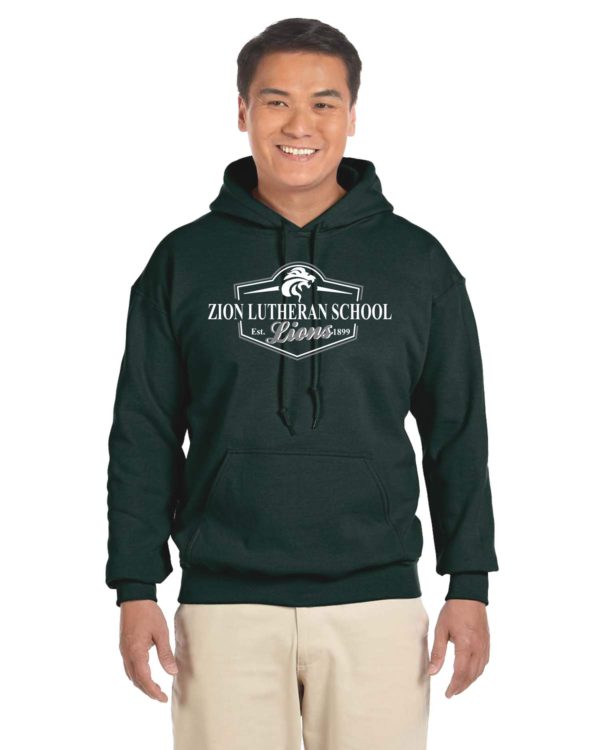 Zion Adult 50/50 Blend Hoodie with Emblem Logo