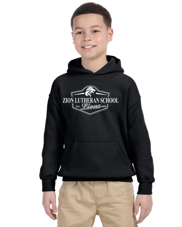 Zion Youth 50/50 Blend Hoodie with Emblem Logo - Image 3