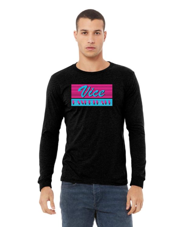Vice Long Sleeve Bella Canvas Unisex Blend T Shirt - Image 3