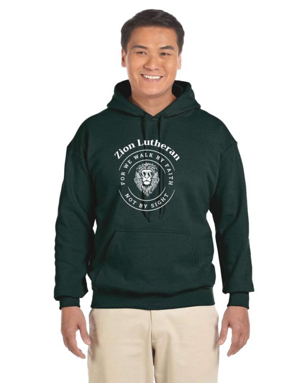 Zion Adult Pullover Hoodie with Lion Sunglass Logo - Image 2