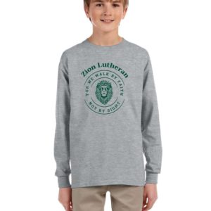 Zion Youth Long Sleeve 50/50 T shirt with Sunglass Lion
