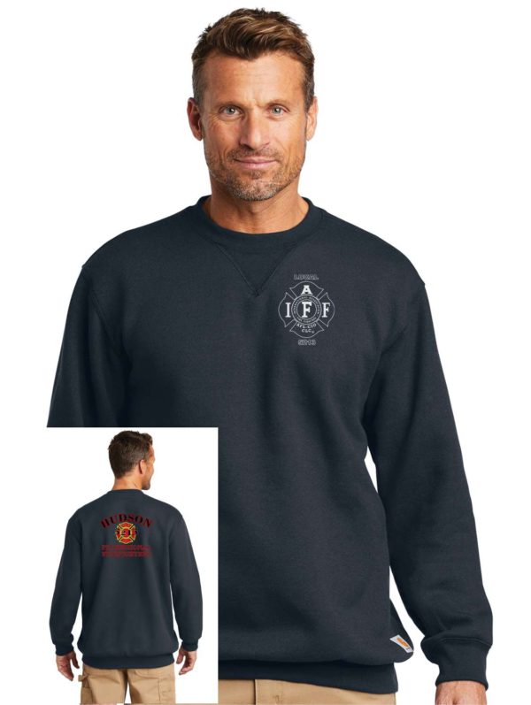 Carhartt Crewneck Sweatshirt with Printed IAFF and 5213 or Colo Flag