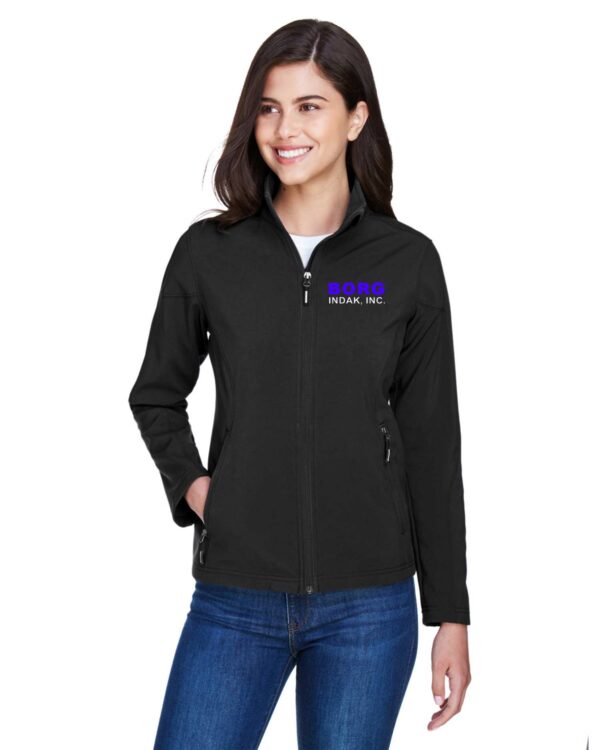 Borg Womens Cruise Fleece Bonded Soft shell Jacket Embroidered
